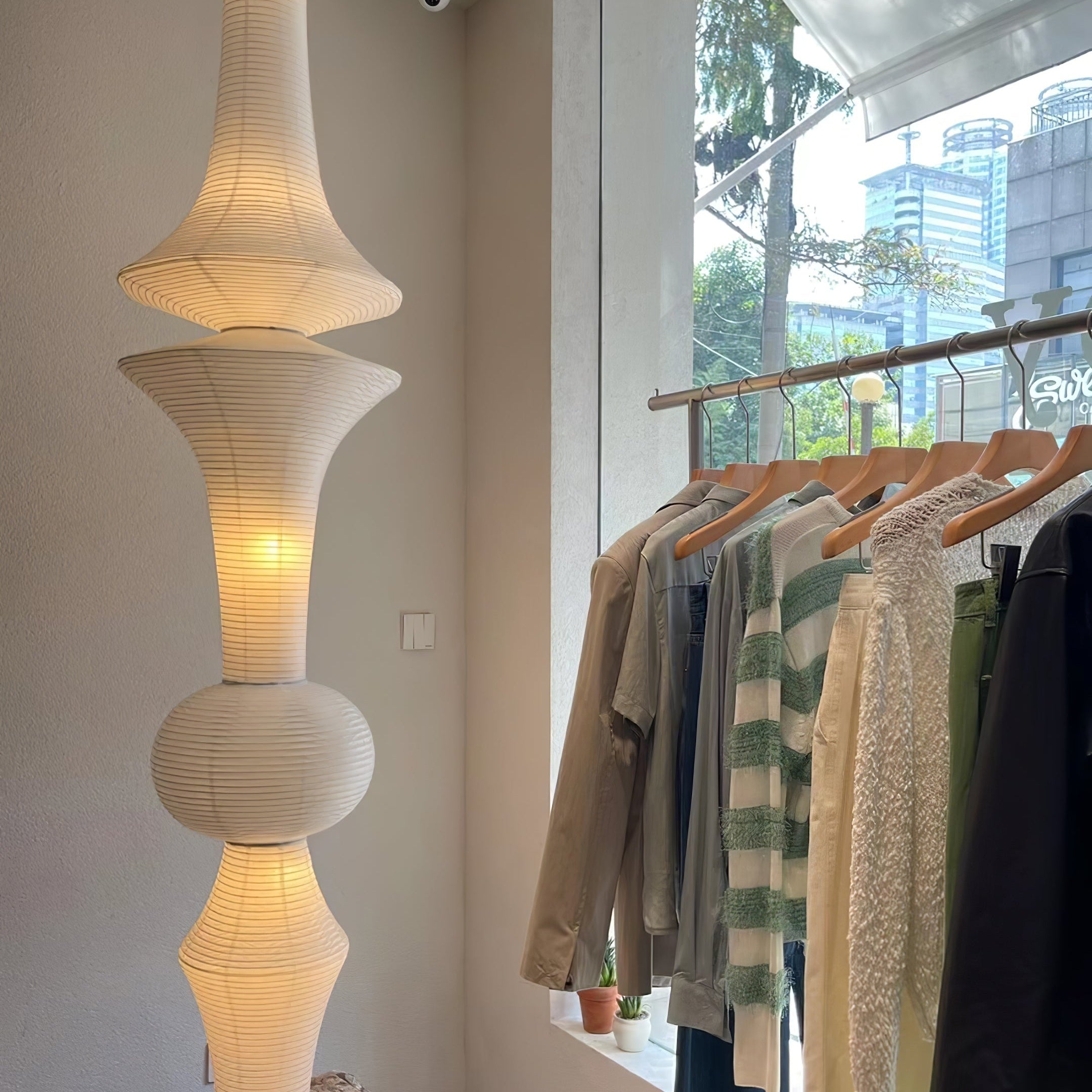 Washi Paper E Ceiling Pendant Lamp Lighting Lobby