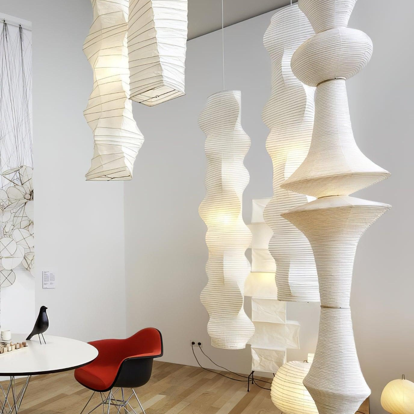 Washi Paper E Ceiling Pendant Lamp Lighting Lobby