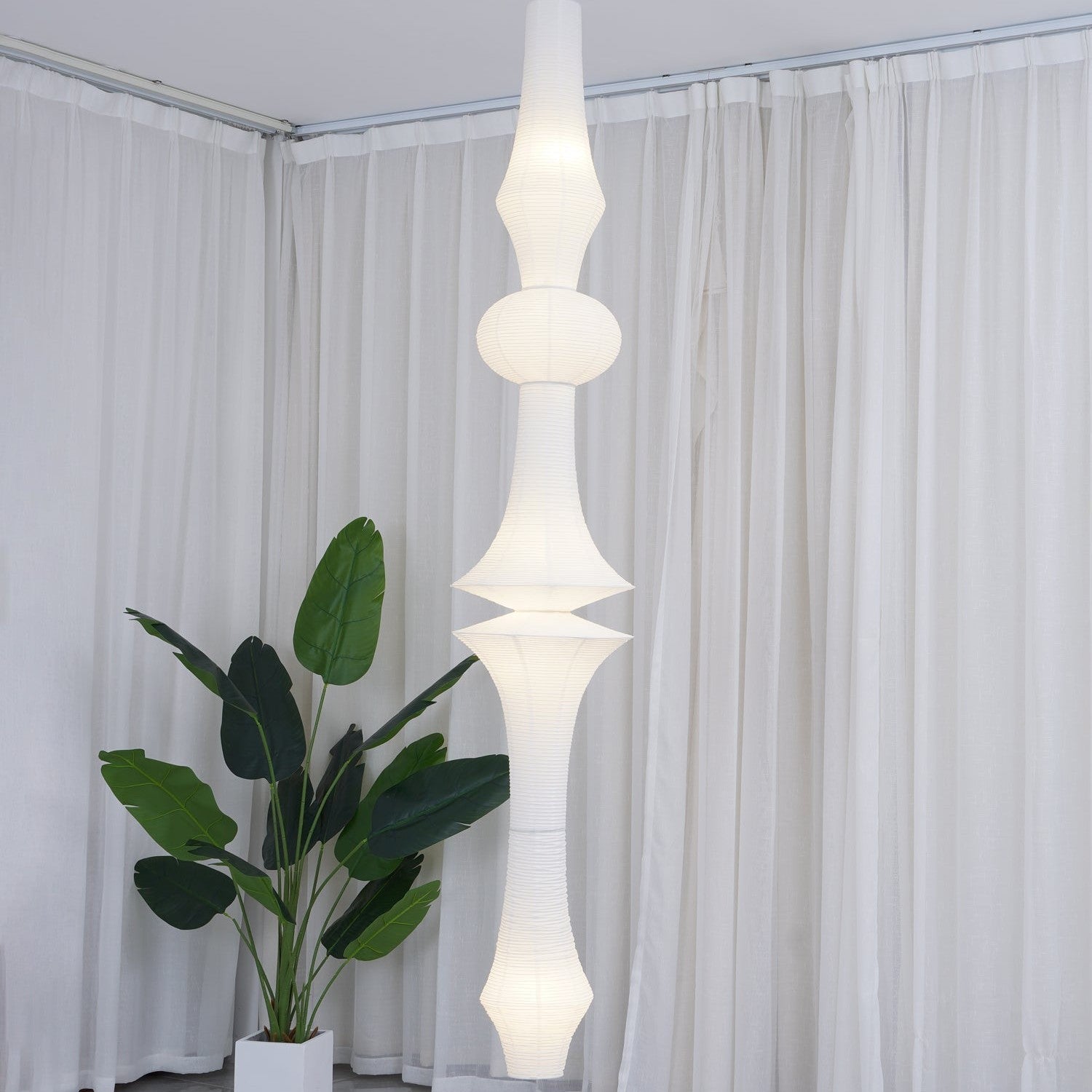 Washi Paper E Ceiling Pendant Lamp Lighting Lobby