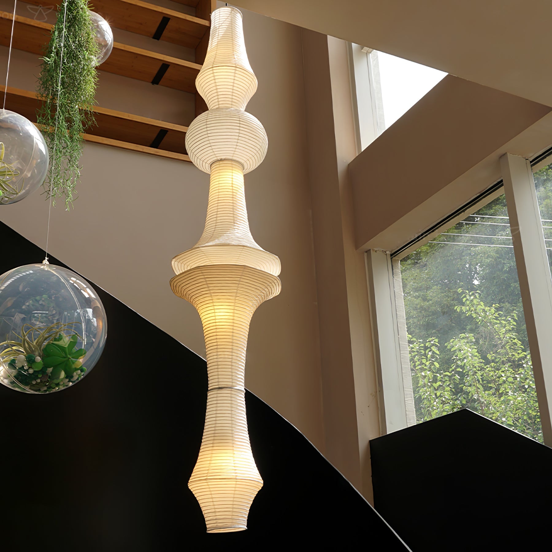Washi Paper E Ceiling Pendant Lamp Lighting Lobby