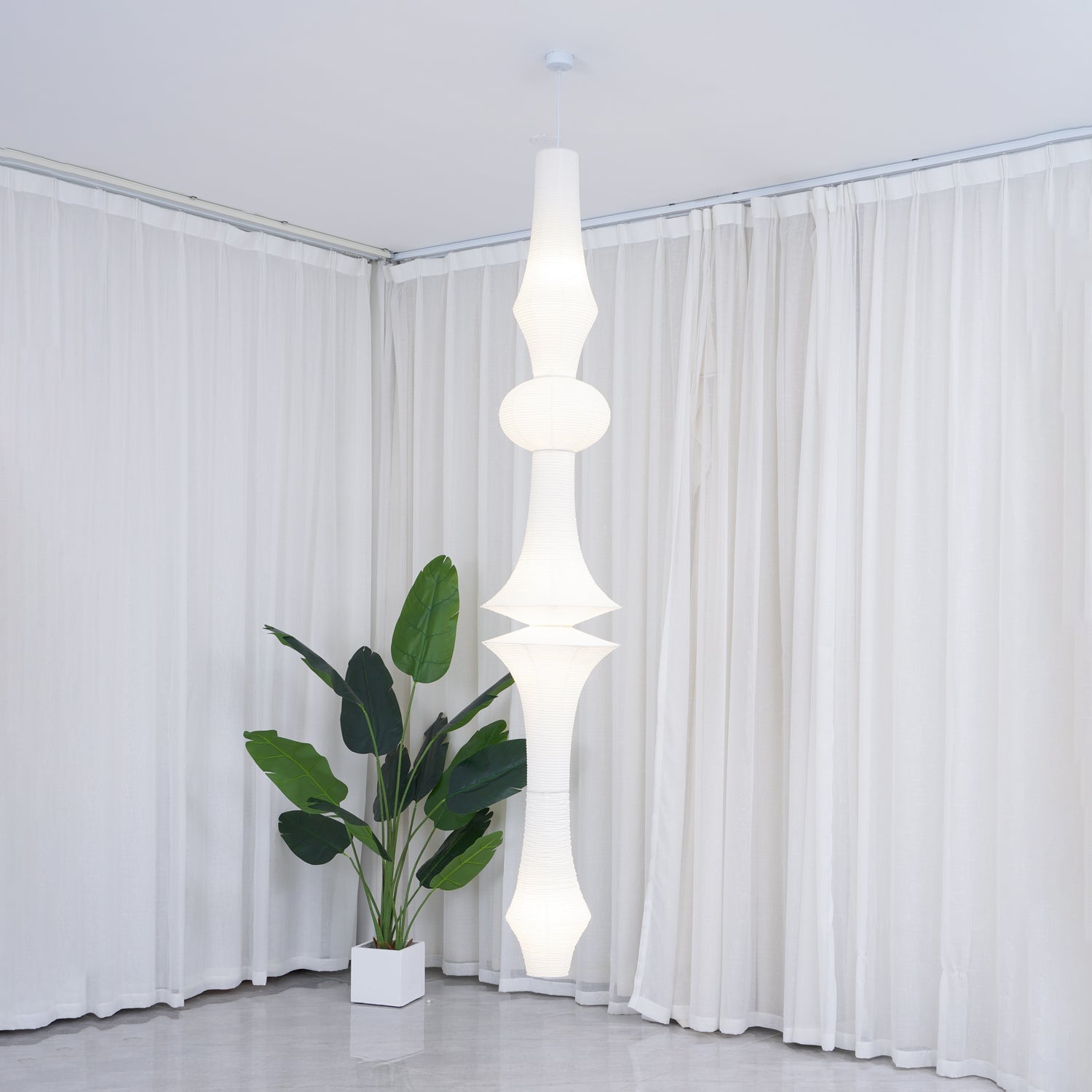 Washi Paper E Ceiling Pendant Lamp Lighting Lobby