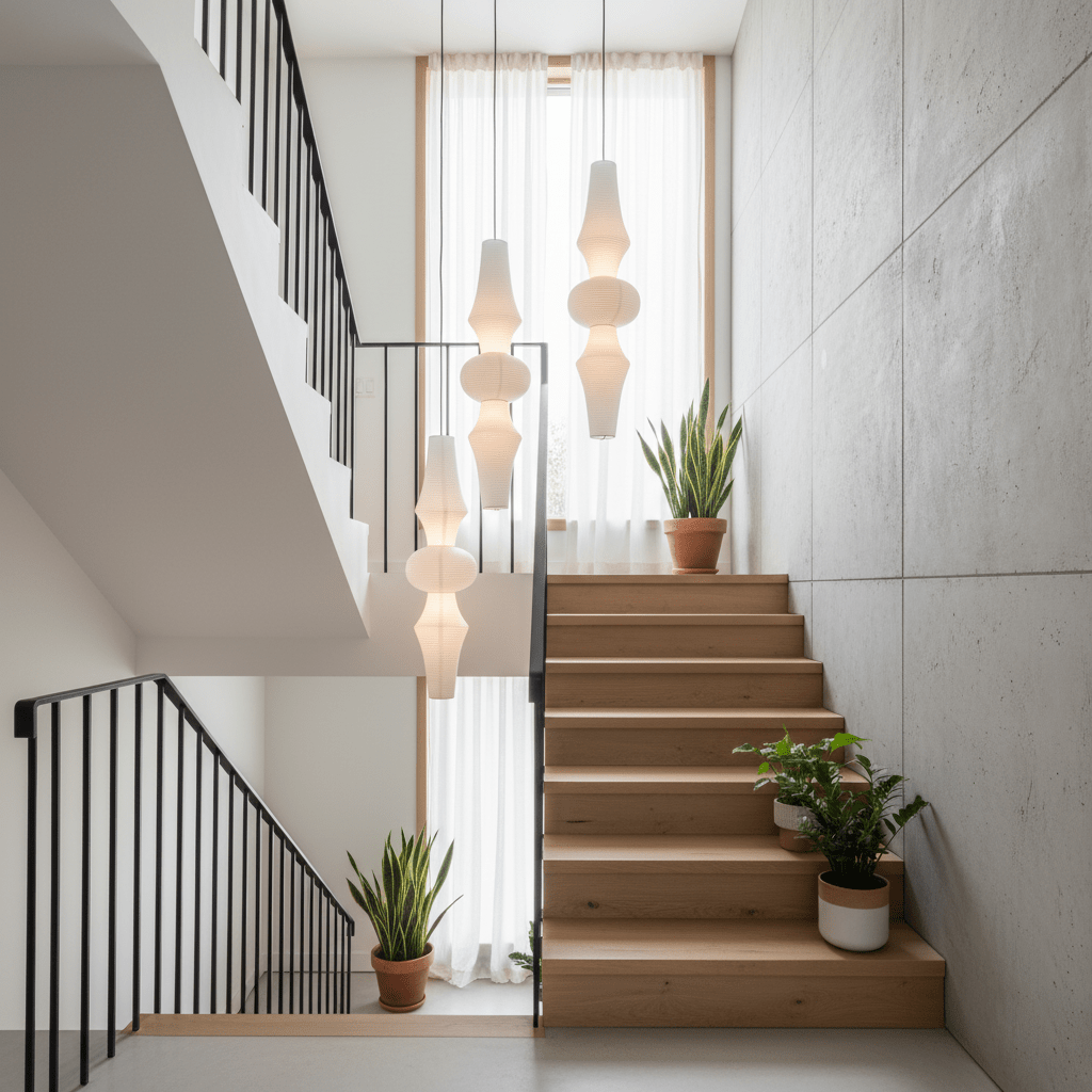 Washi Paper E Ceiling Pendant Lamp Lighting Lobby