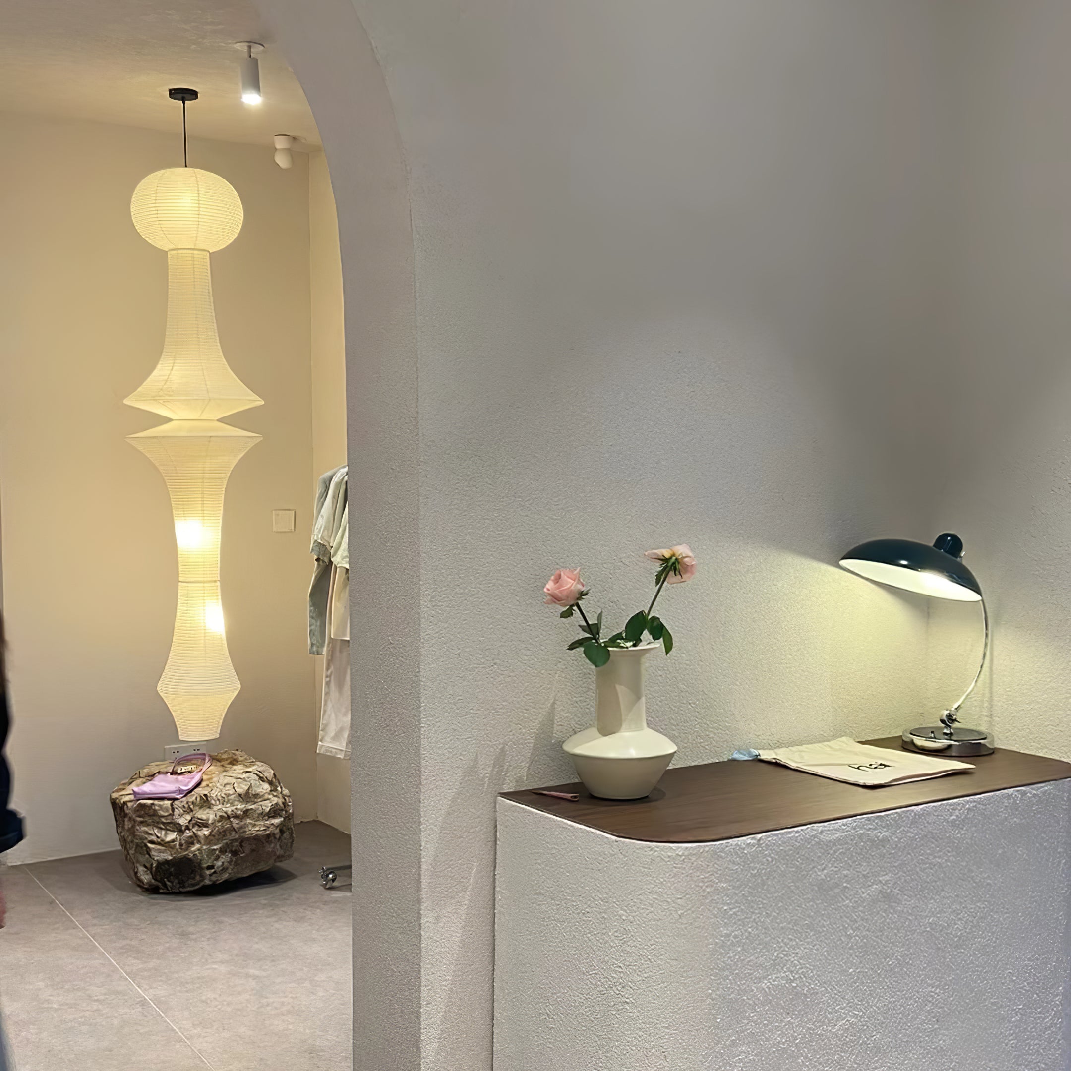Washi Paper E Ceiling Pendant Lamp Lighting Lobby