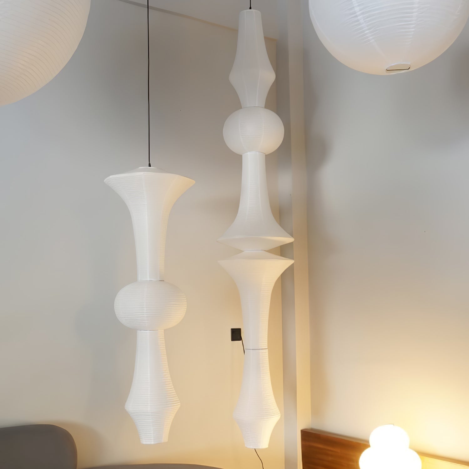 Washi Paper E Ceiling Pendant Lamp Lighting Lobby