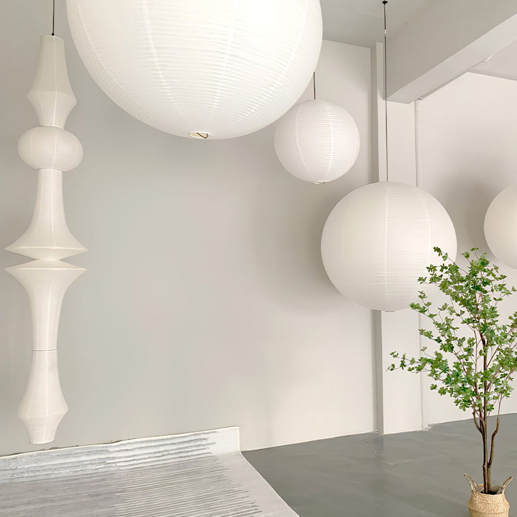 Washi Paper E Ceiling Pendant Lamp Lighting Lobby