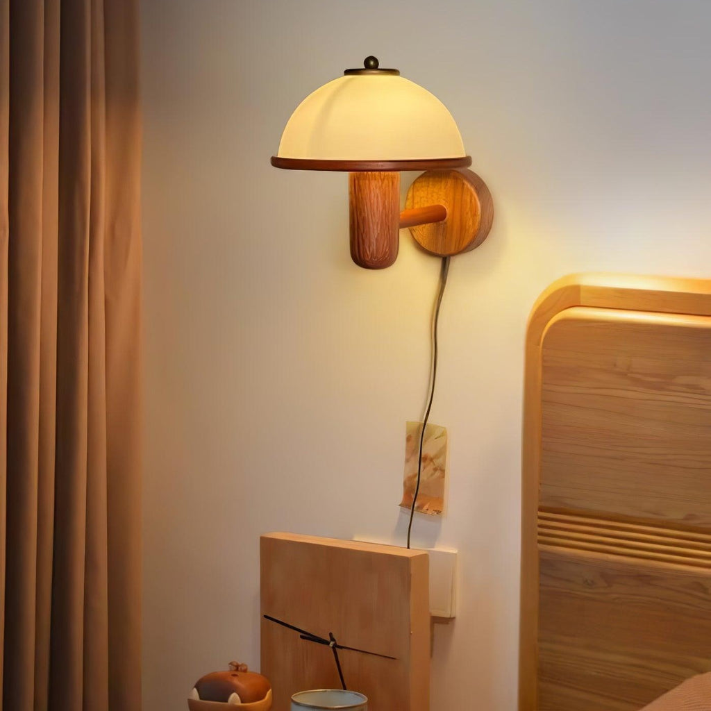 Wooden Mushroom Wall Light Lighting Lobby