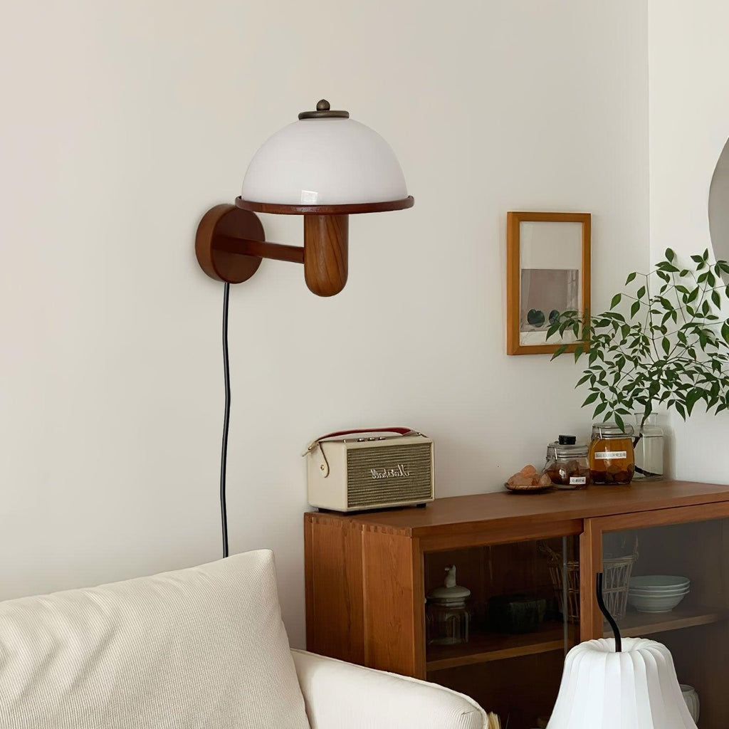Wooden Mushroom Wall Light Lighting Lobby