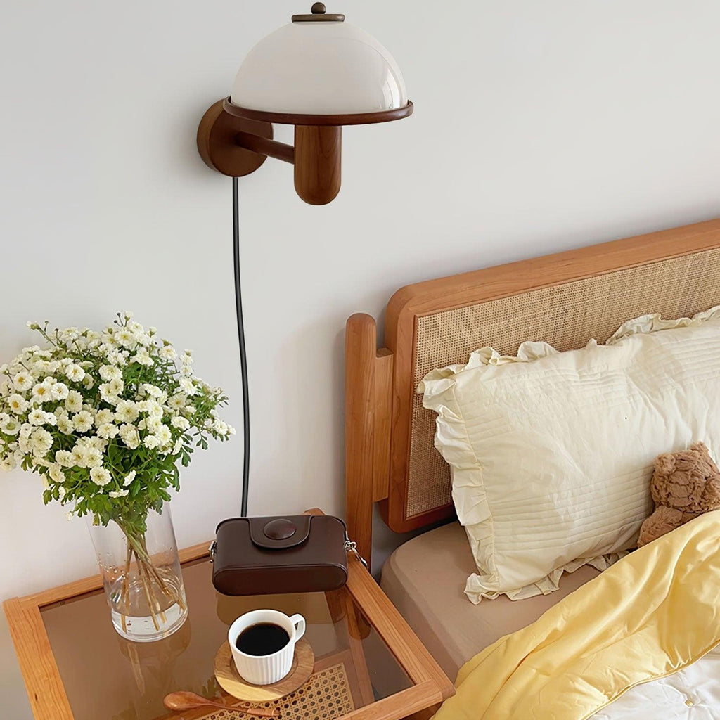 Wooden Mushroom Wall Light Lighting Lobby