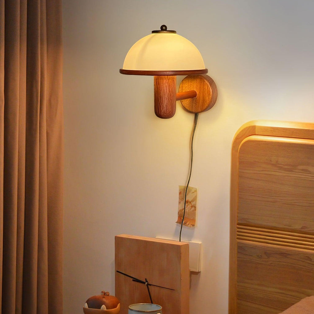Wooden Mushroom Wall Light Lighting Lobby
