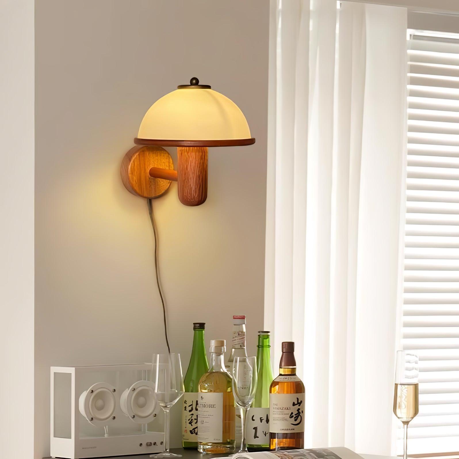 Wooden Mushroom Wall Light Lighting Lobby