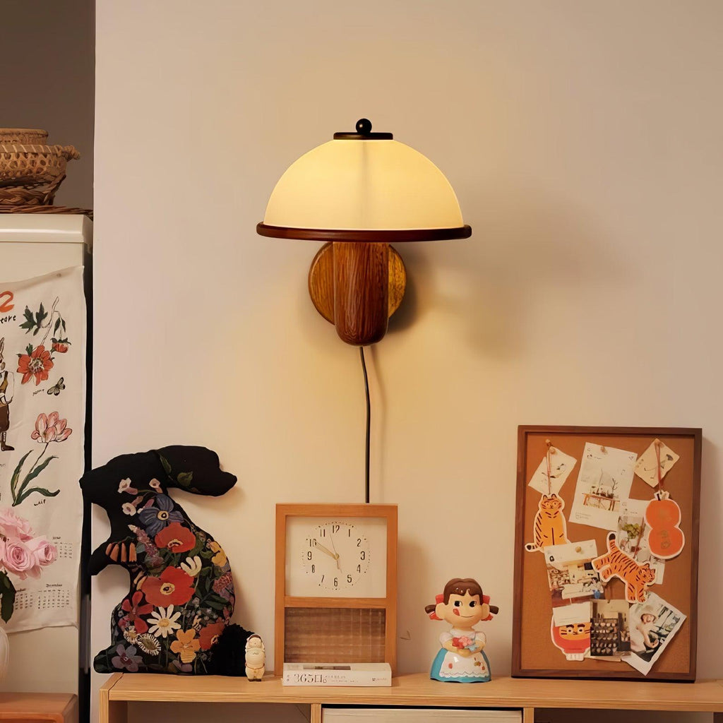 Wooden Mushroom Wall Light Lighting Lobby