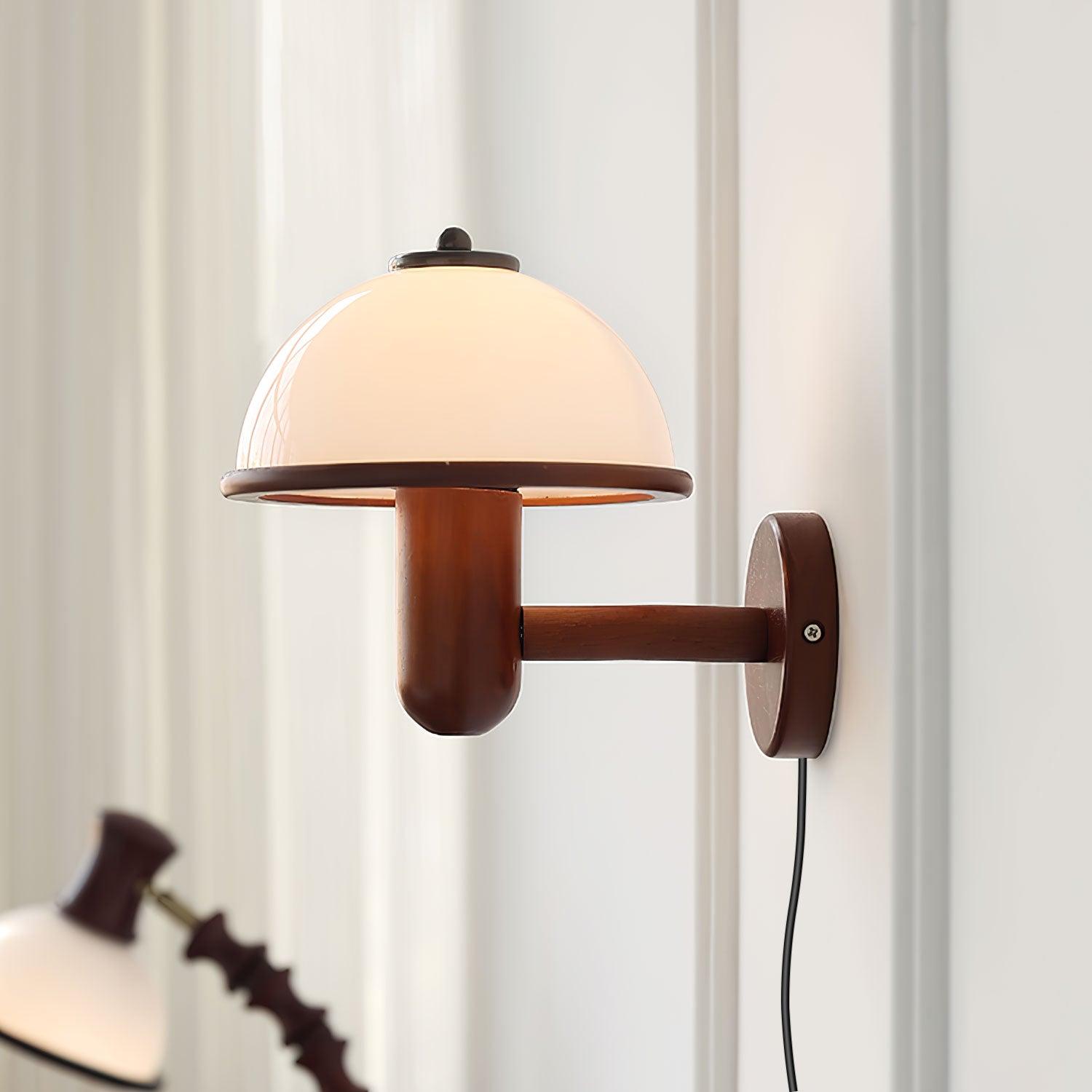 Wooden Mushroom Wall Light Lighting Lobby