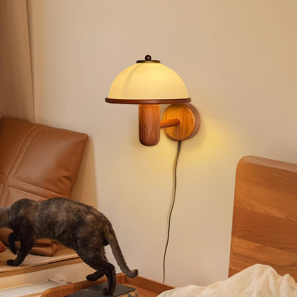 Wooden Mushroom Wall Light Lighting Lobby