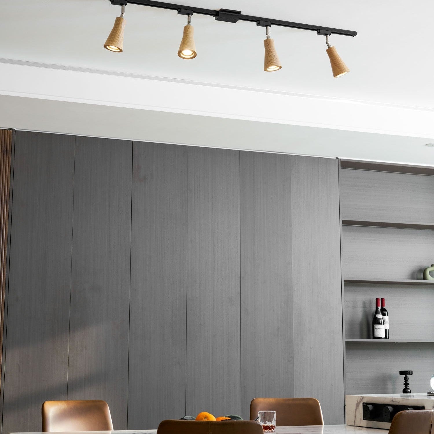 Wooden Track Pendant Light Lighting Lobby