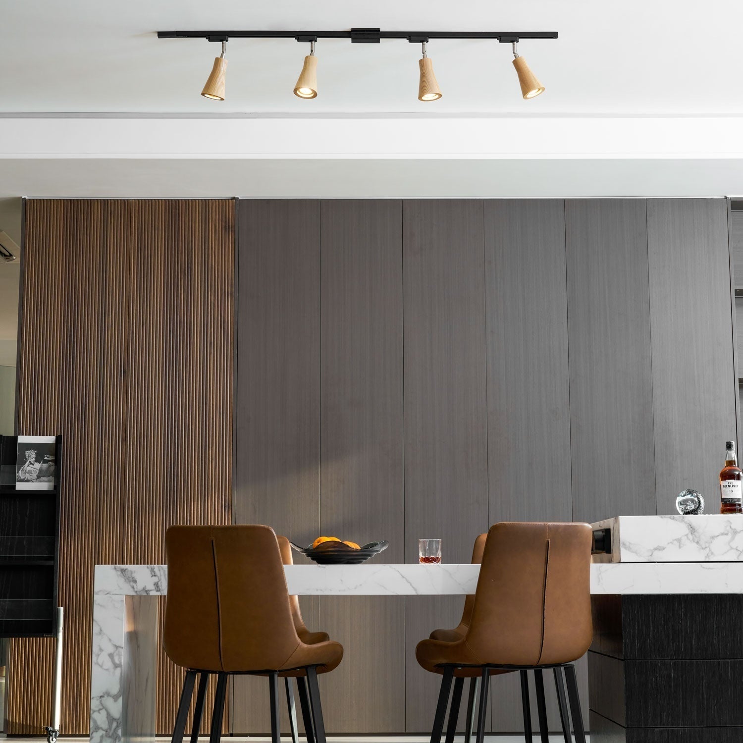 Wooden Track Pendant Light Lighting Lobby