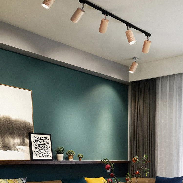 Wooden Track Pendant Light Lighting Lobby