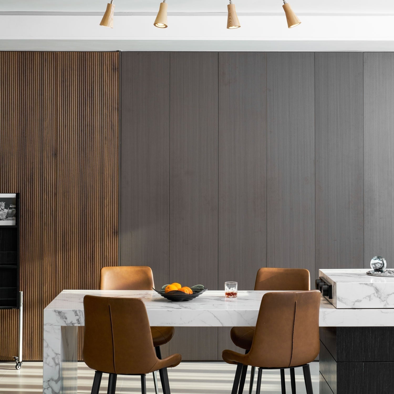 Wooden Track Pendant Light Lighting Lobby