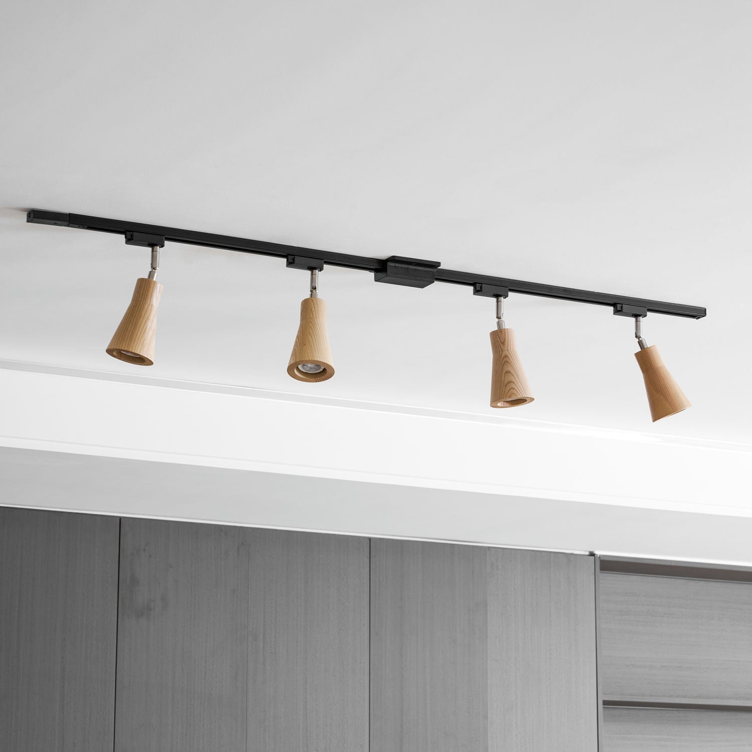 Wooden Track Pendant Light Lighting Lobby
