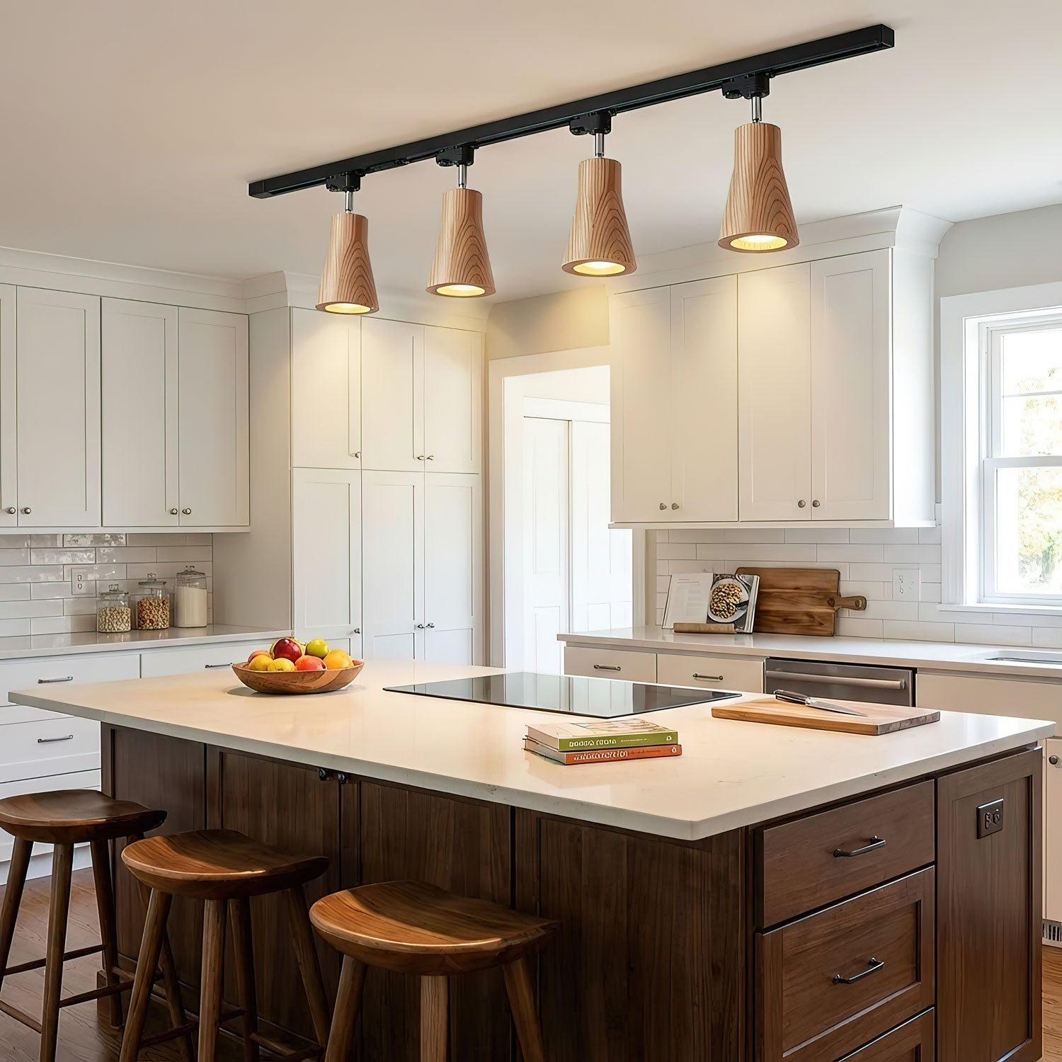 Wooden Track Pendant Light Lighting Lobby