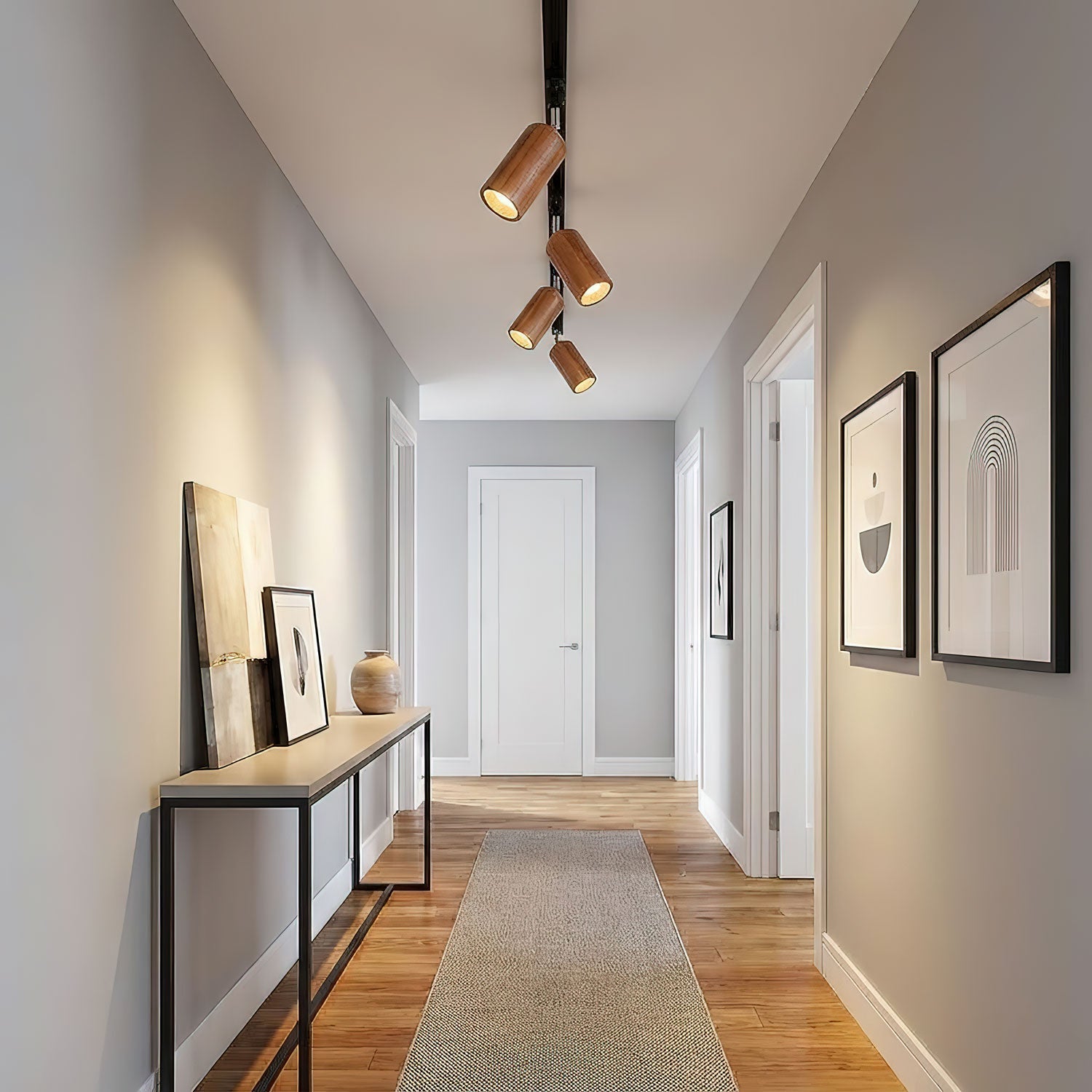 Wooden Track Pendant Light Lighting Lobby