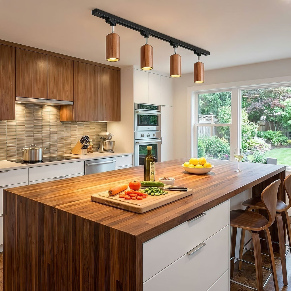 Wooden Track Pendant Light Lighting Lobby