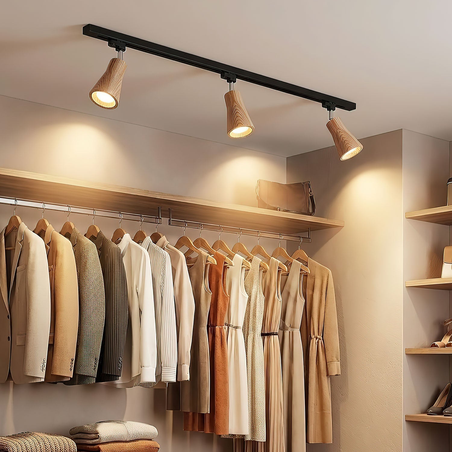 Wooden Track Pendant Light Lighting Lobby