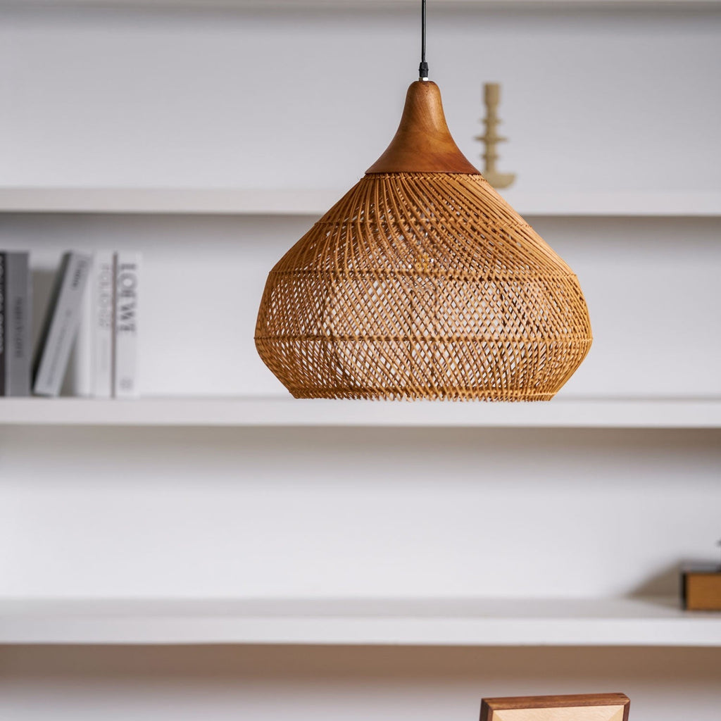 Woven Rattan Ceiling Light Lighting Lobby