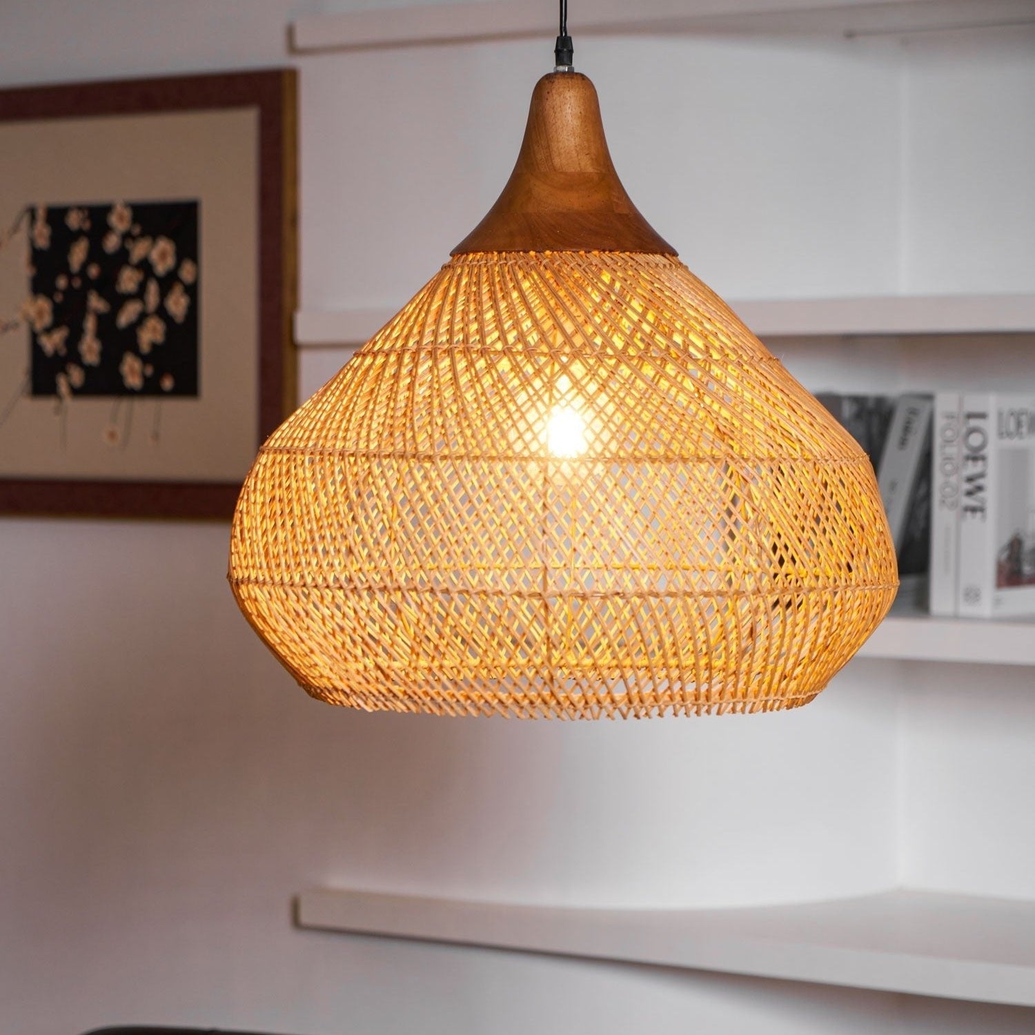 Woven Rattan Ceiling Light Lighting Lobby