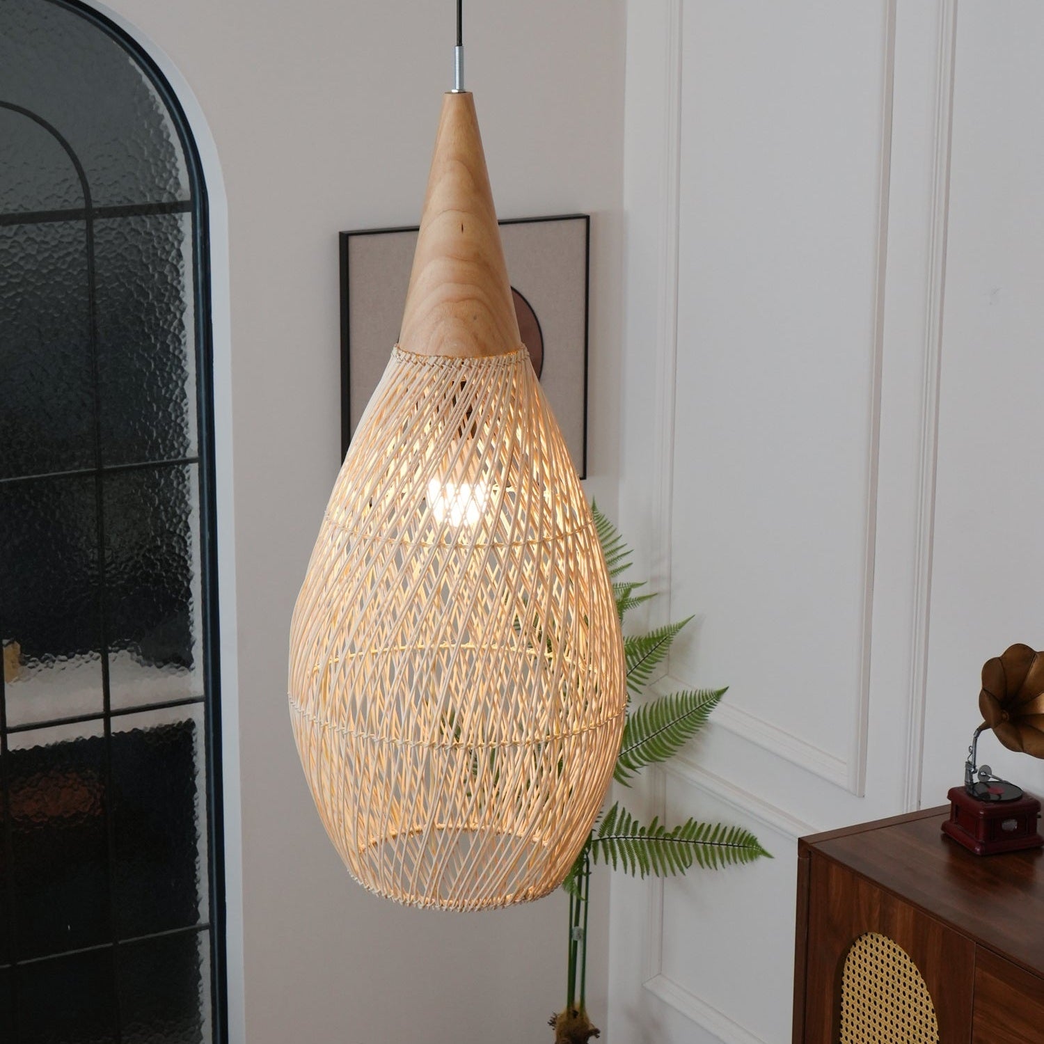 Woven Rattan Ceiling Light Lighting Lobby