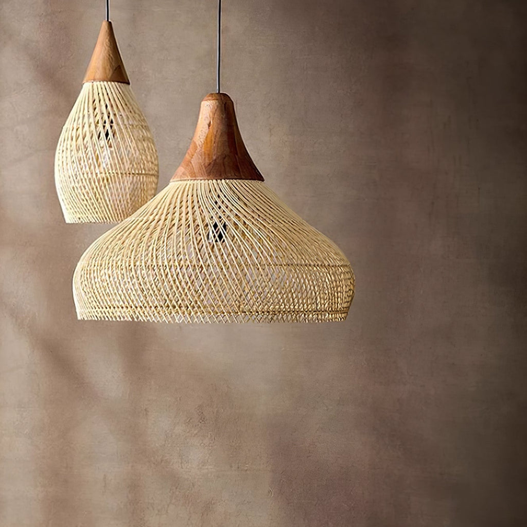 Woven Rattan Ceiling Light Lighting Lobby