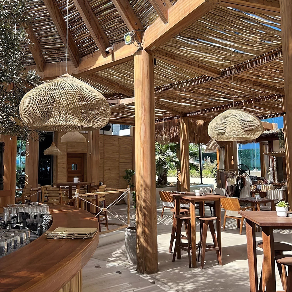 Woven Rattan Ceiling Light Lighting Lobby