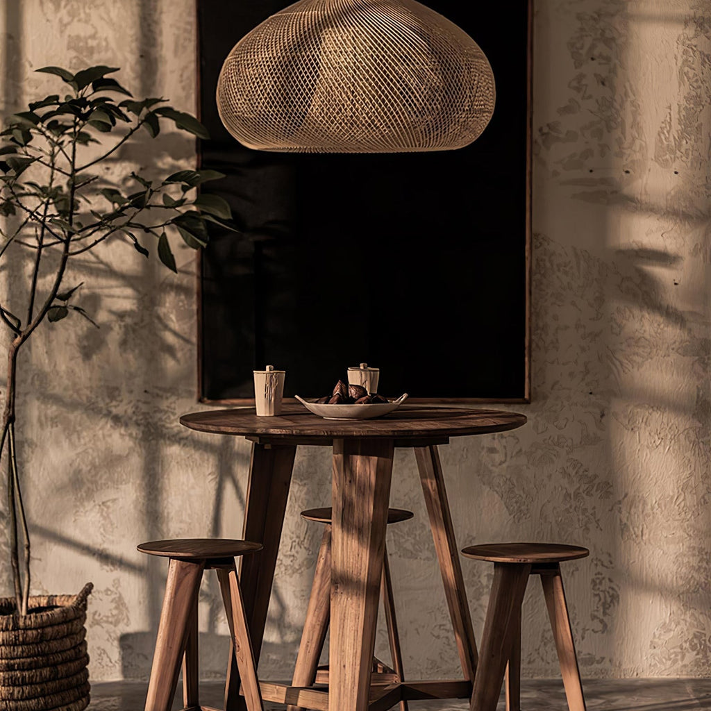 Woven Rattan Ceiling Light Lighting Lobby