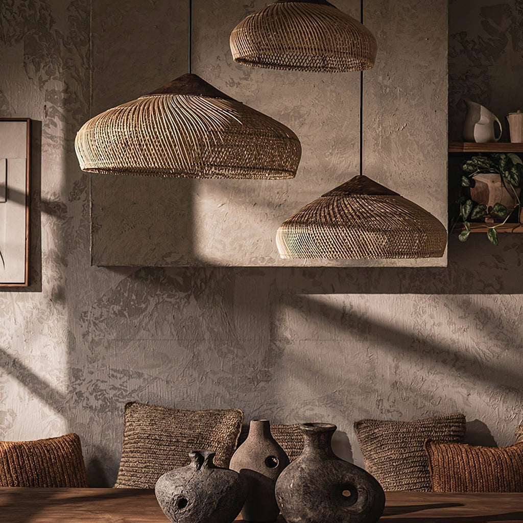 Woven Rattan Ceiling Light Lighting Lobby