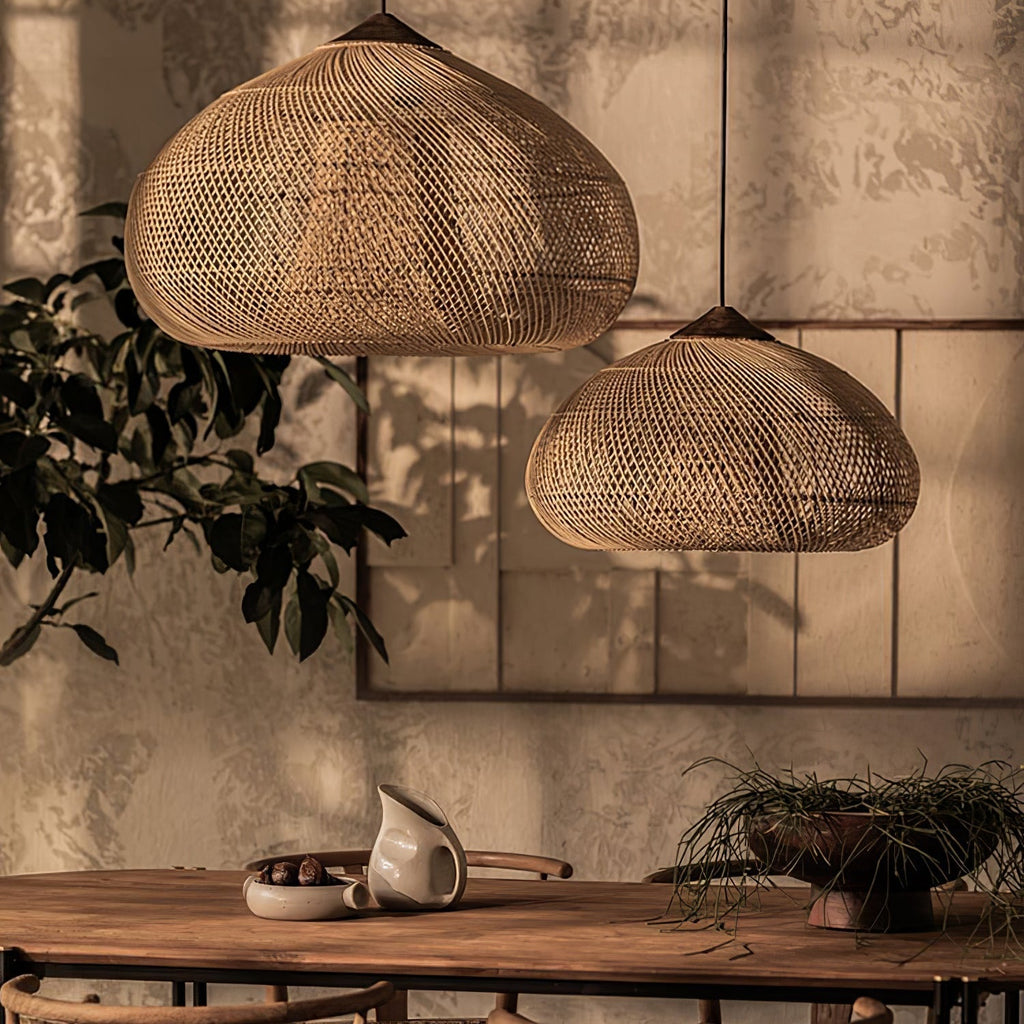 Woven Rattan Ceiling Light Lighting Lobby