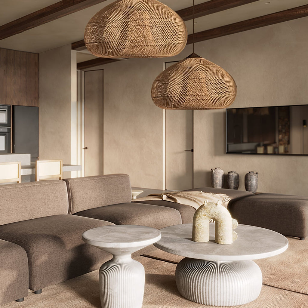 Woven Rattan Ceiling Light Lighting Lobby