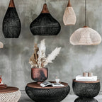 Woven Rattan Ceiling Light Lighting Lobby