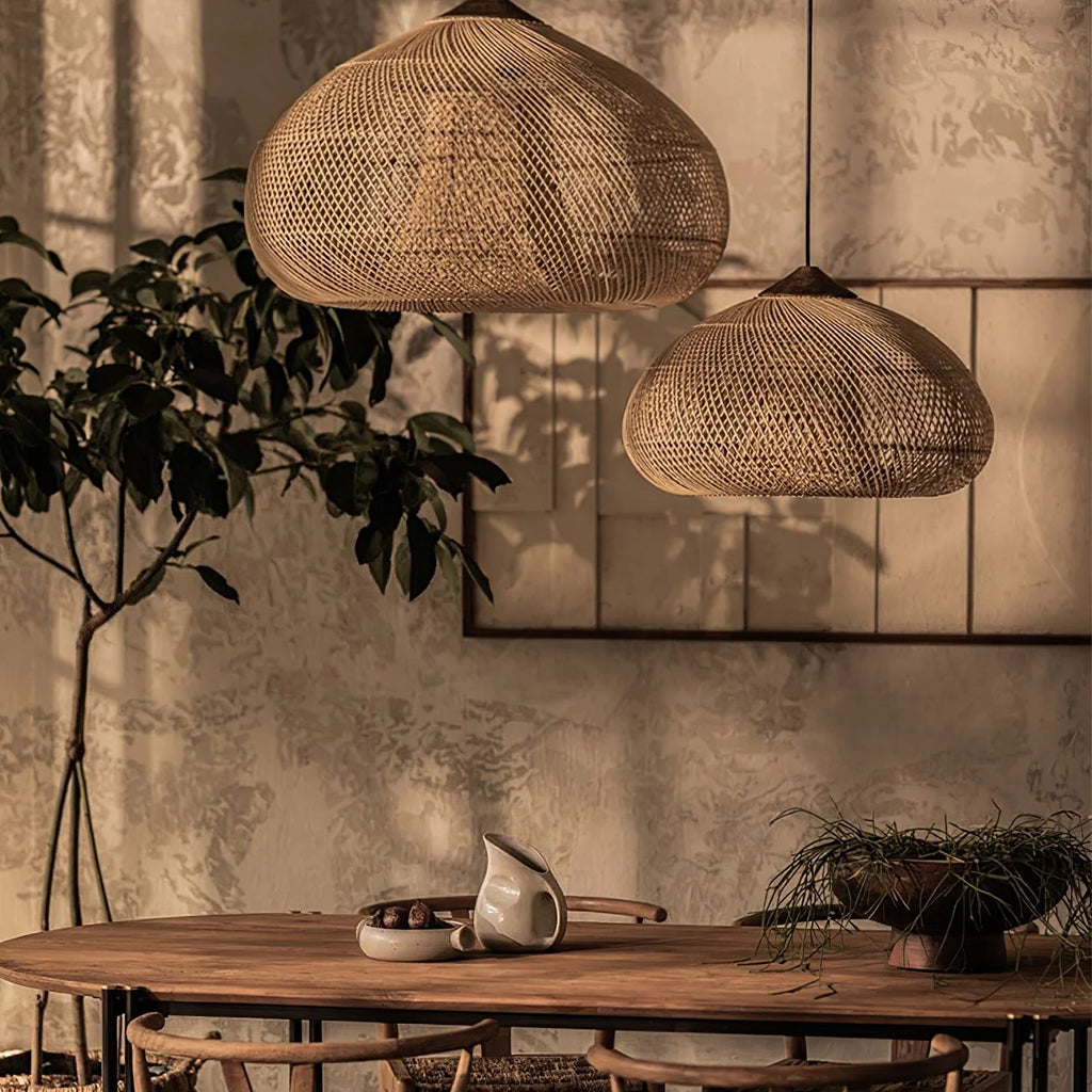 Woven Rattan Ceiling Light Lighting Lobby