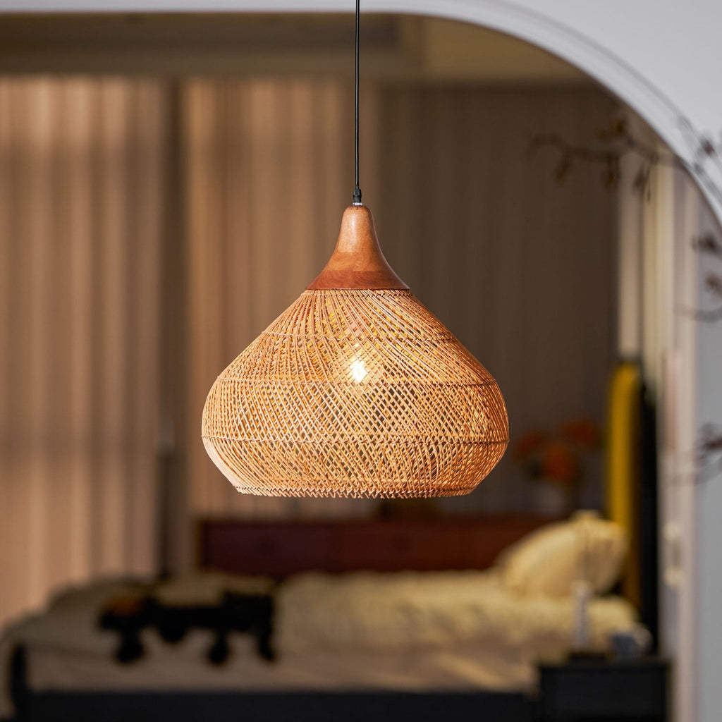 Woven Rattan Ceiling Light Lighting Lobby