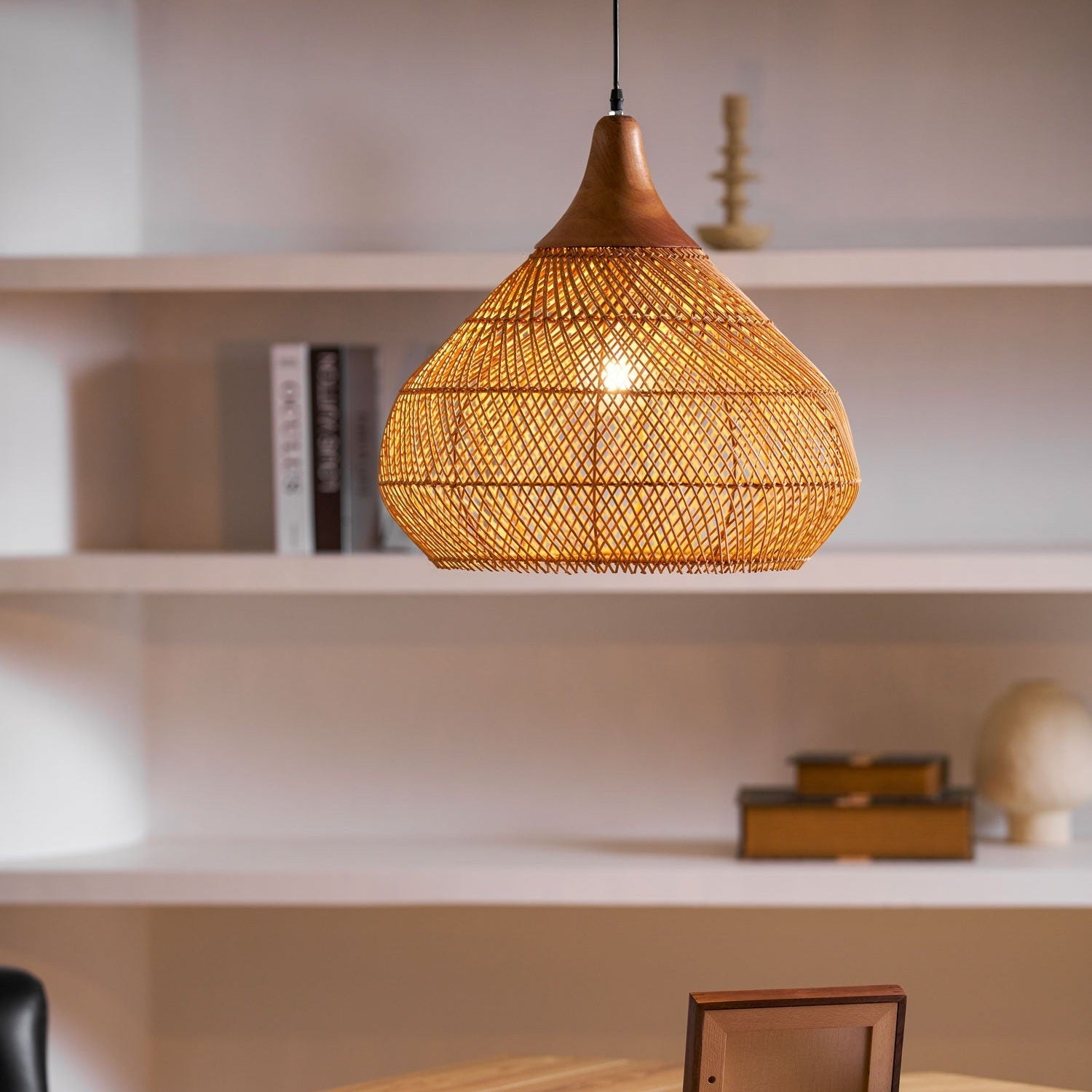Woven Rattan Ceiling Light Lighting Lobby