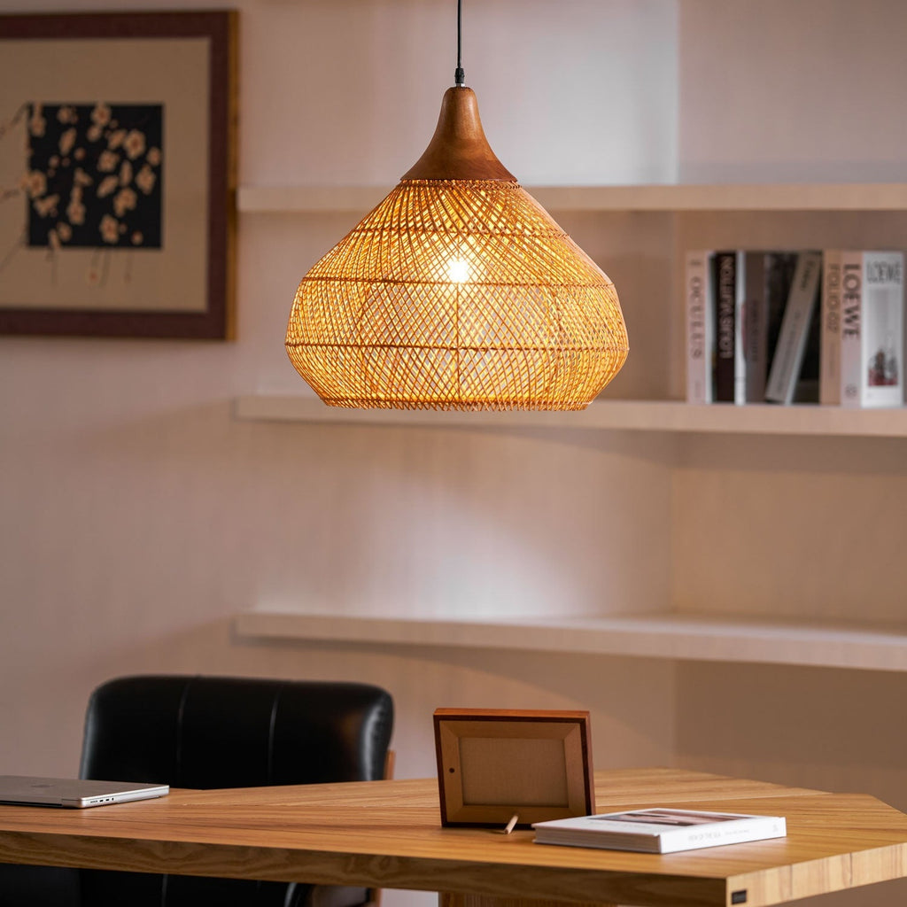 Woven Rattan Ceiling Light Lighting Lobby