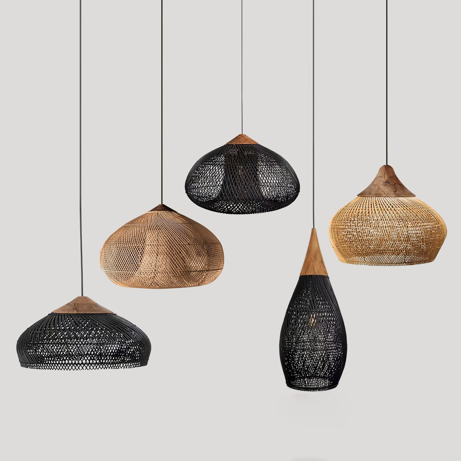 Woven Rattan Ceiling Light Lighting Lobby
