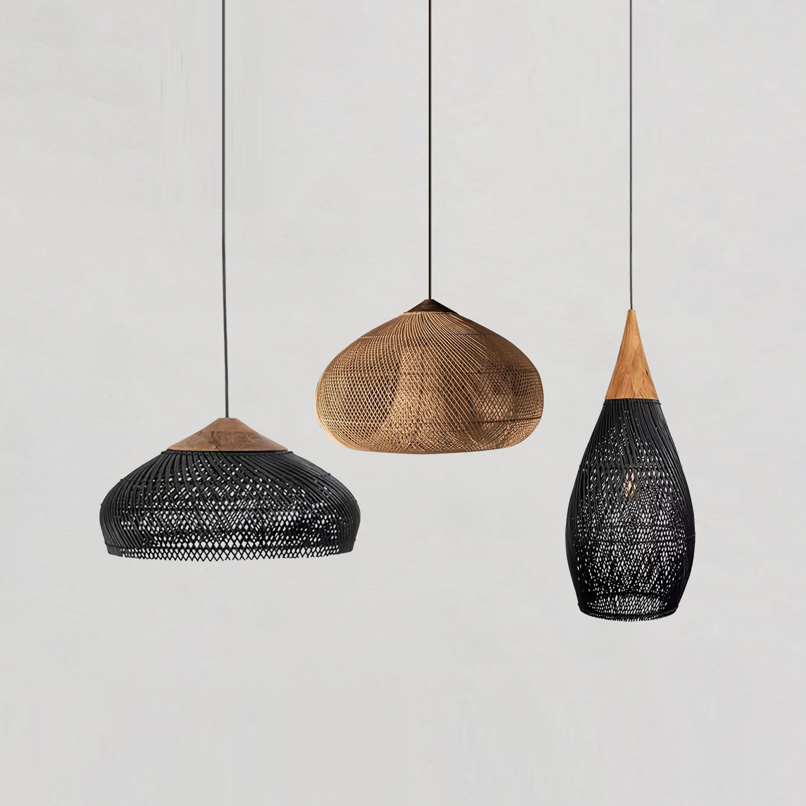 Woven Rattan Ceiling Light Lighting Lobby