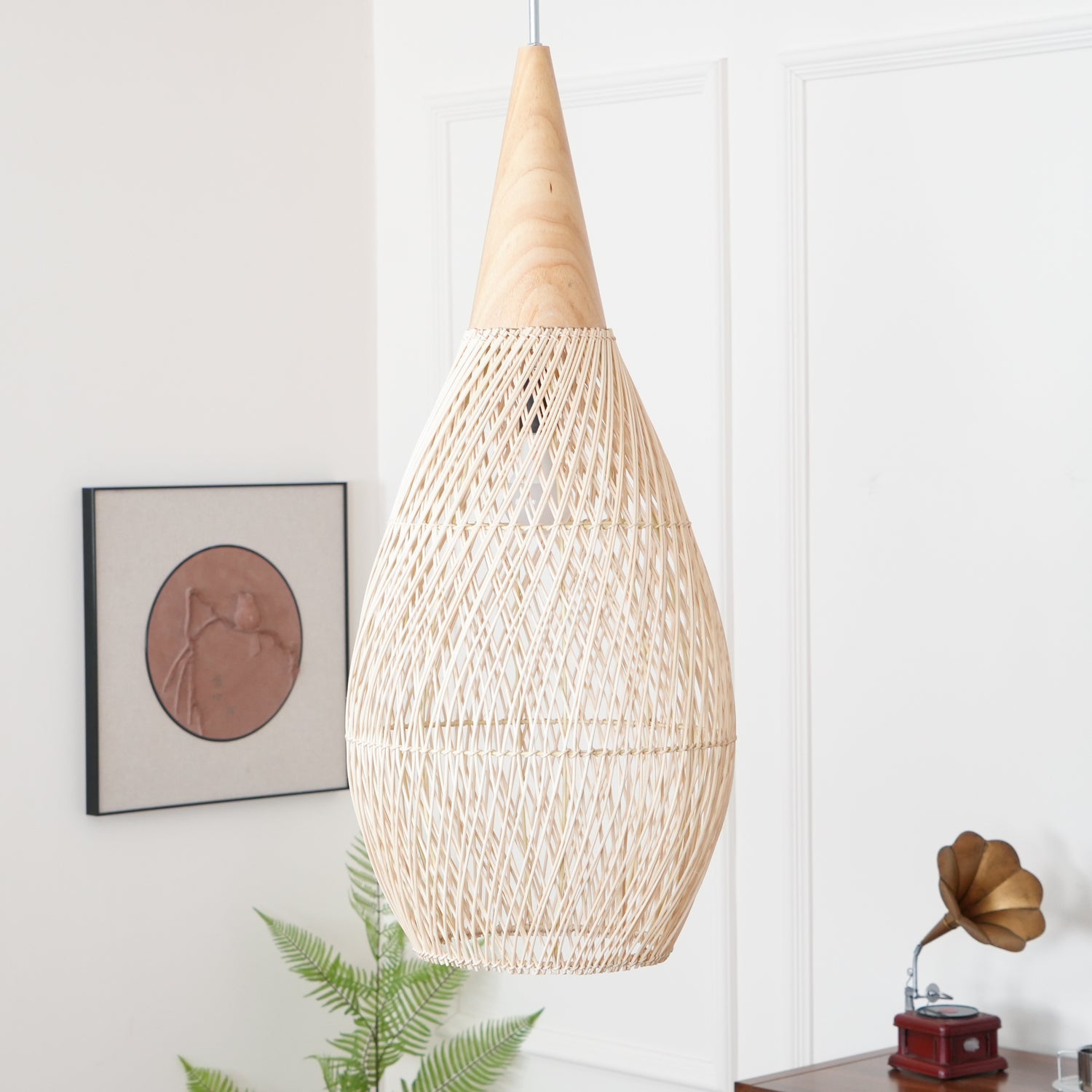Woven Rattan Ceiling Light Lighting Lobby