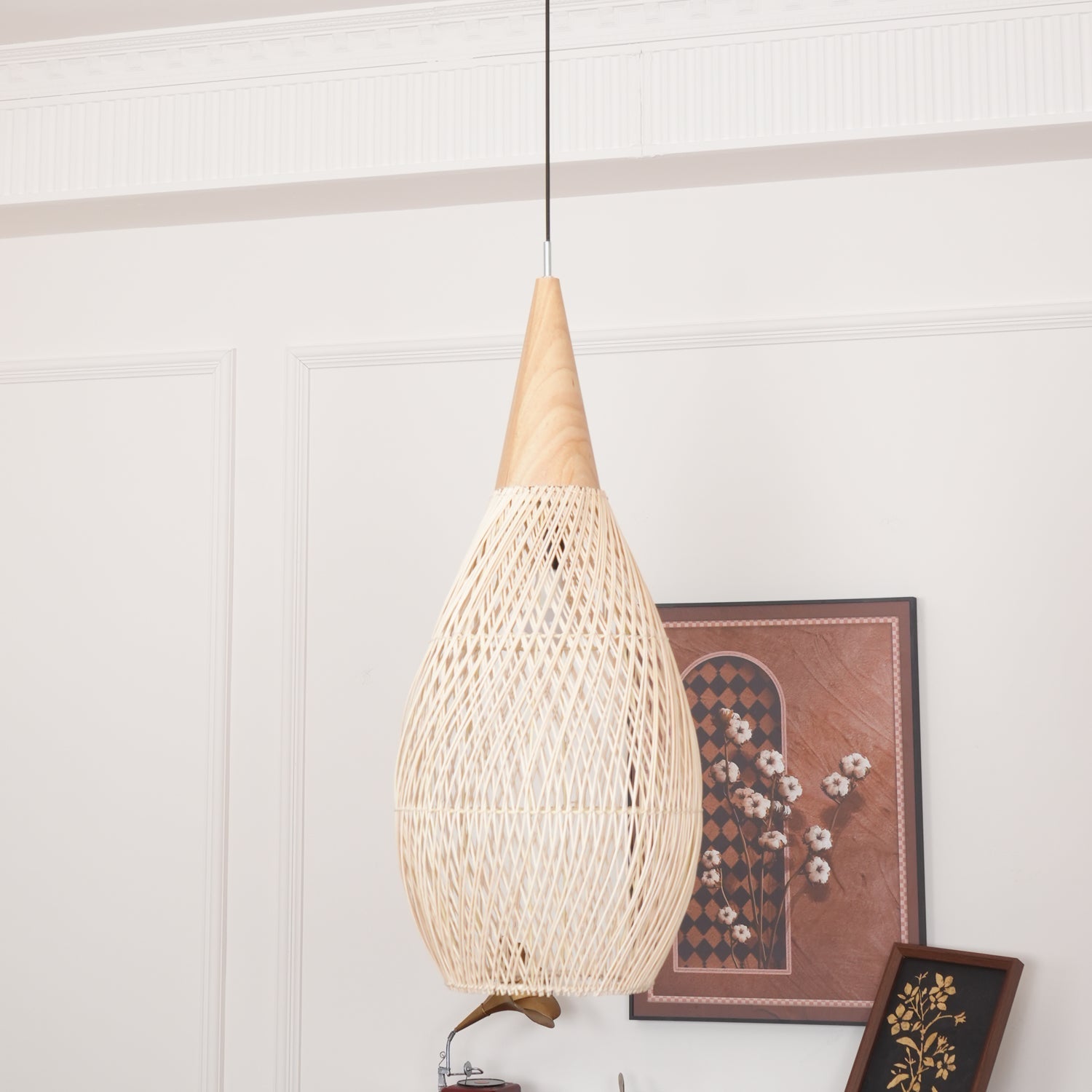 Woven Rattan Ceiling Light Lighting Lobby