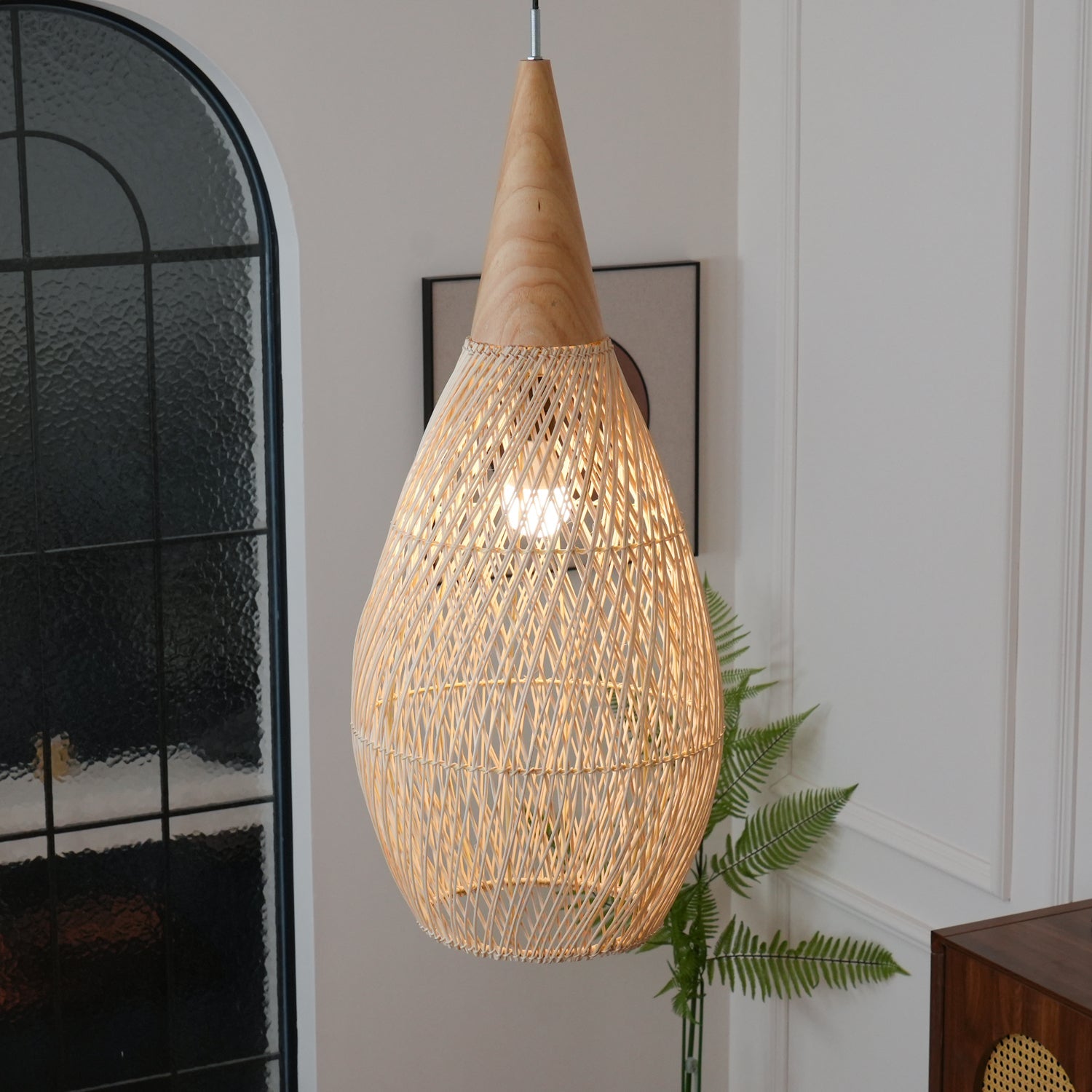 Woven Rattan Ceiling Light Lighting Lobby