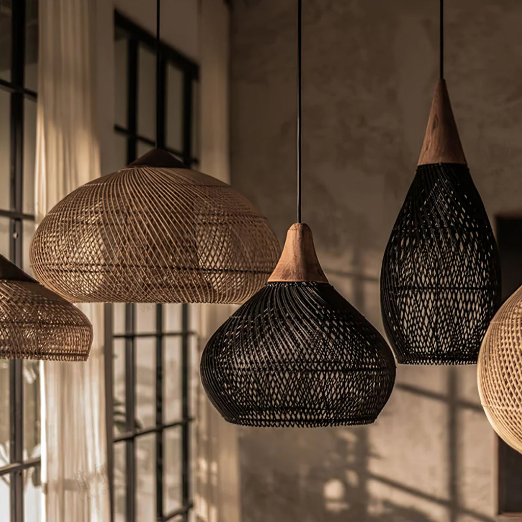Woven Rattan Ceiling Light Lighting Lobby