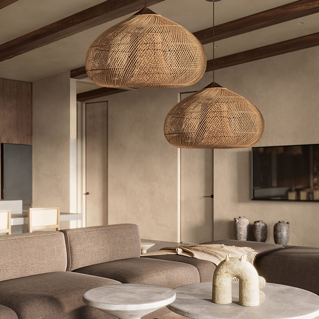 Woven Rattan Ceiling Light Lighting Lobby