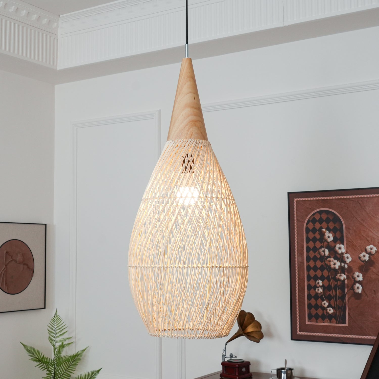 Woven Rattan Ceiling Light Lighting Lobby