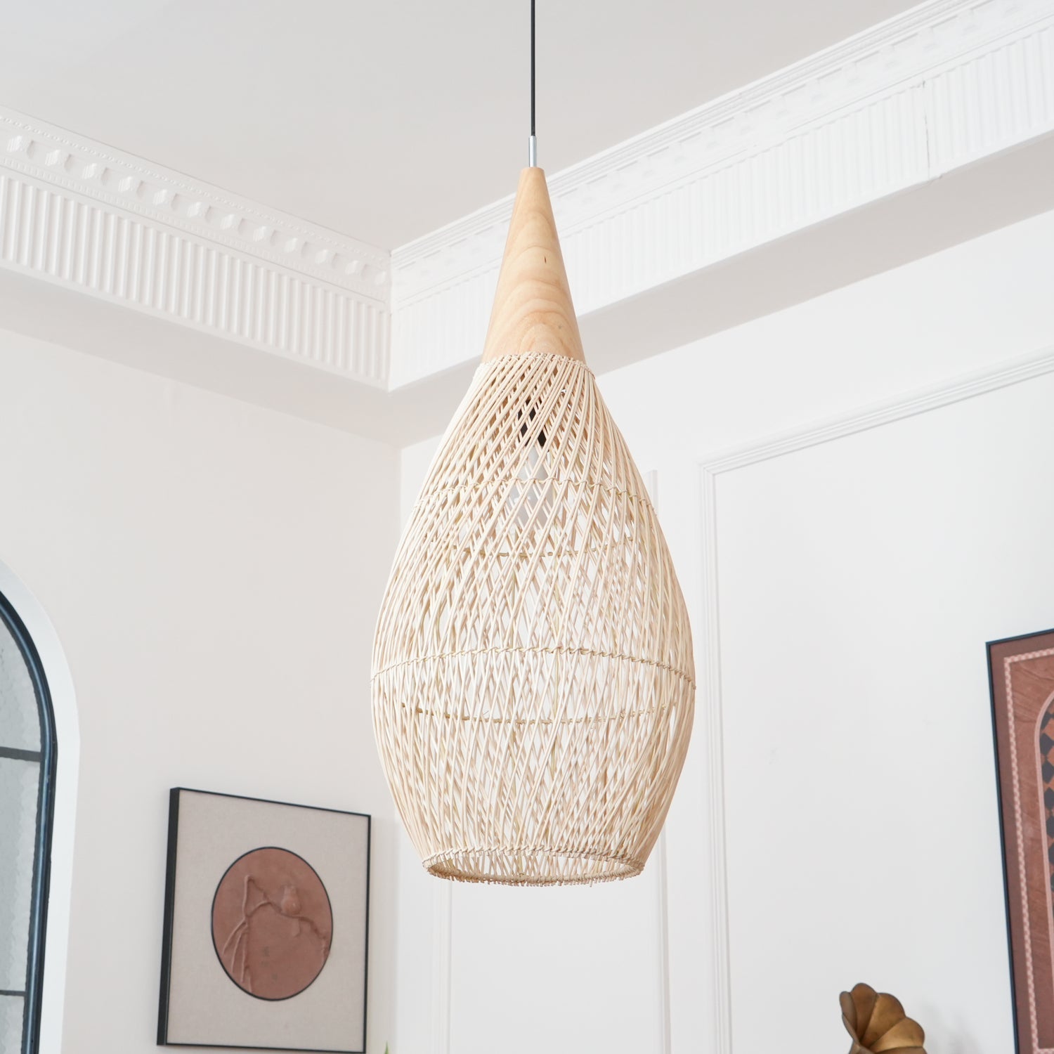 Woven Rattan Ceiling Light Lighting Lobby