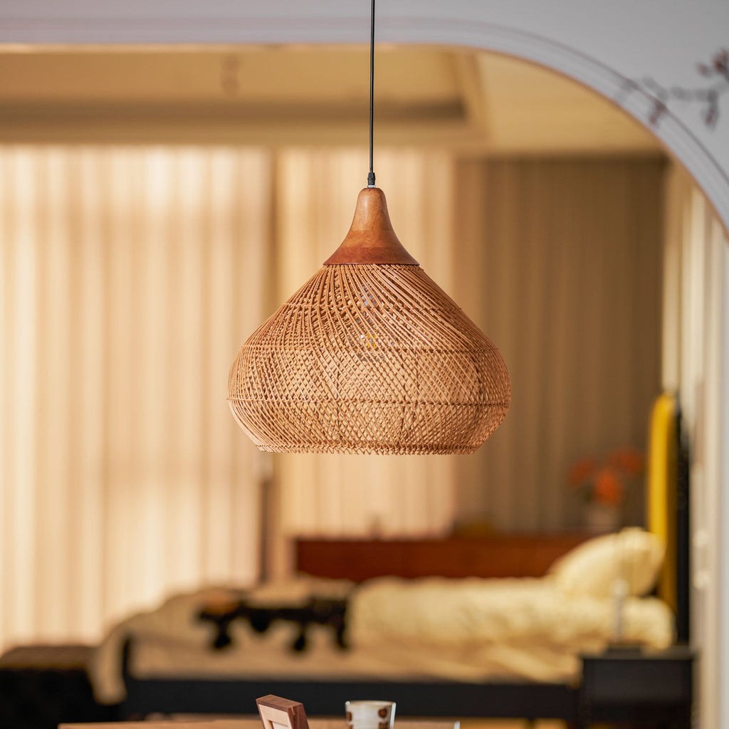 Woven Rattan Ceiling Light Lighting Lobby